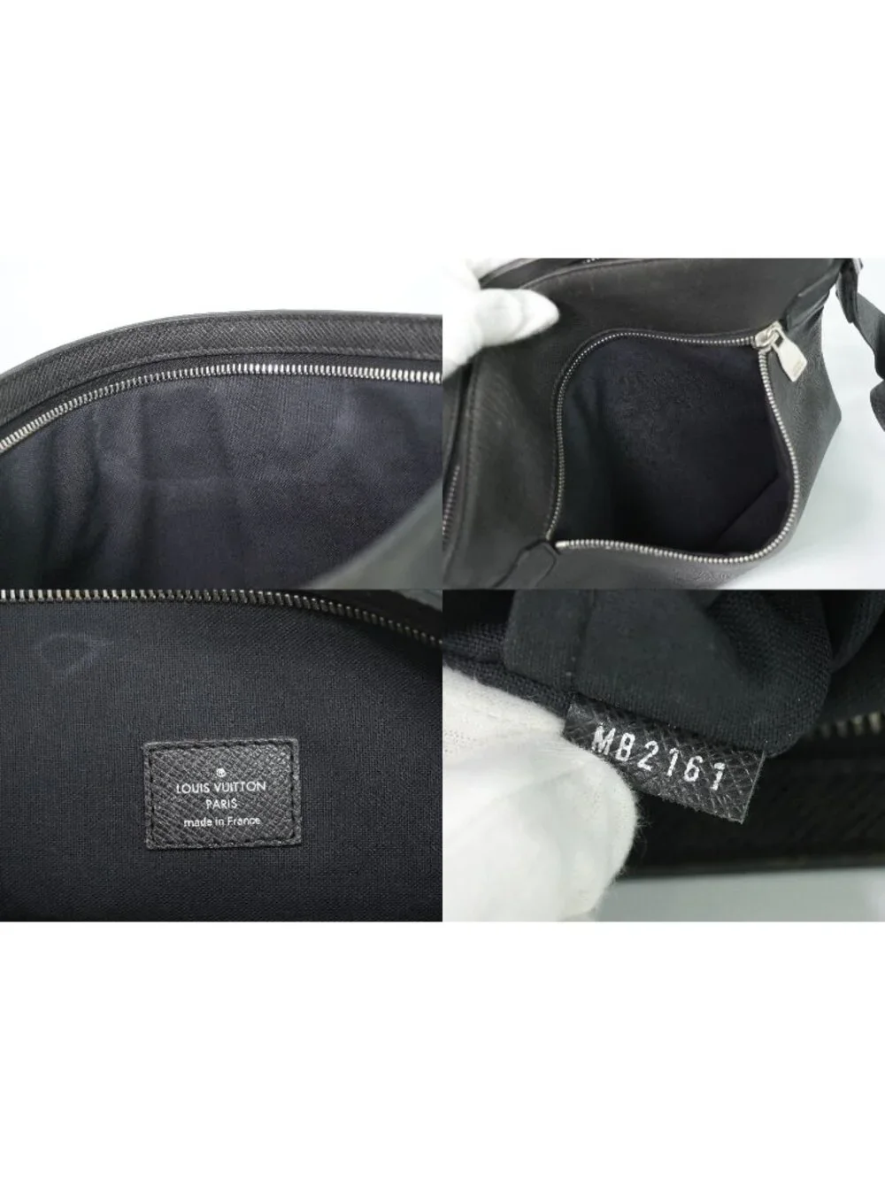 Louis Vuitton LV Sasha Taiga Leather Shoulder Bag Pochette Ardoise Black Vintage